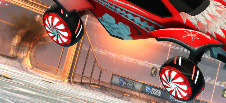 Rocket League Frosty Fest Secret Santa Crate Items - Wheels - Peppermint