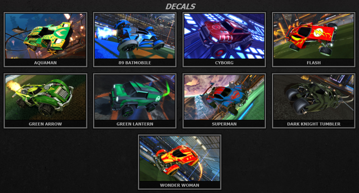 Rocket League DC Super Heroes DLC Pack - Decals