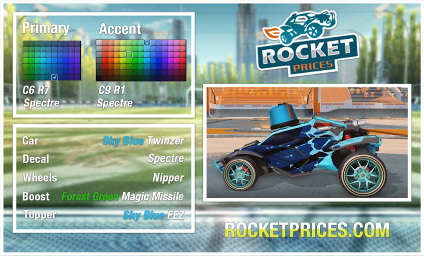 Rocket League twinzer car Designs - sky blue twinzer
