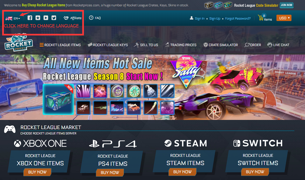 RocketPrices - German, French and Dutch versions for Rocket League items