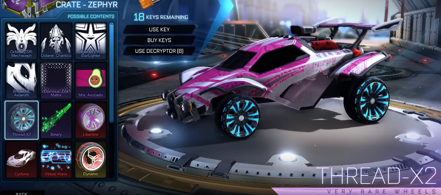 rocket league zephyr crate items - very rare wheels thread-x2