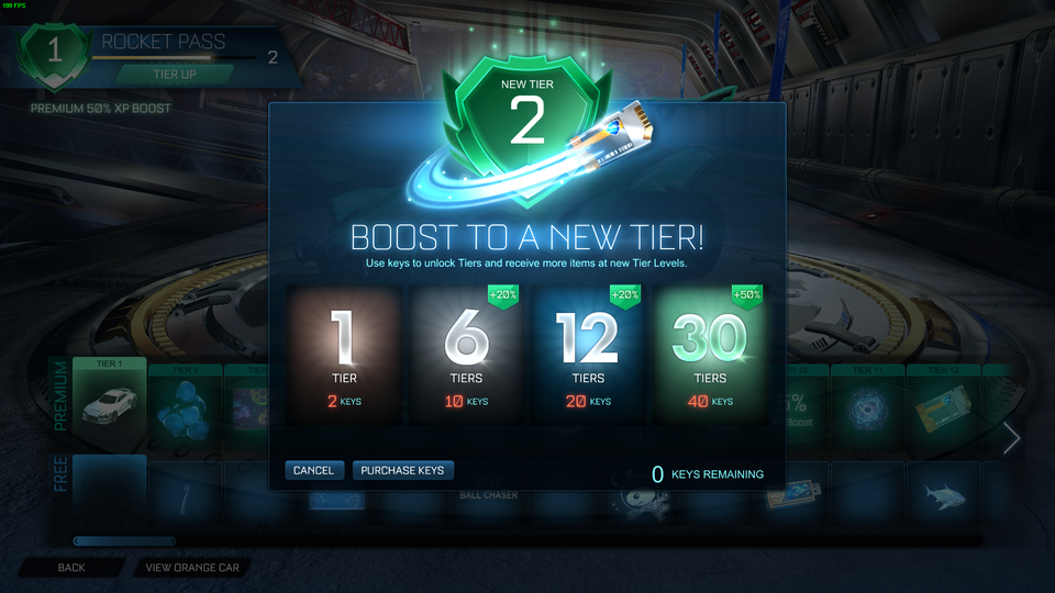 Rocket League Rocket Pass Tiers Prices