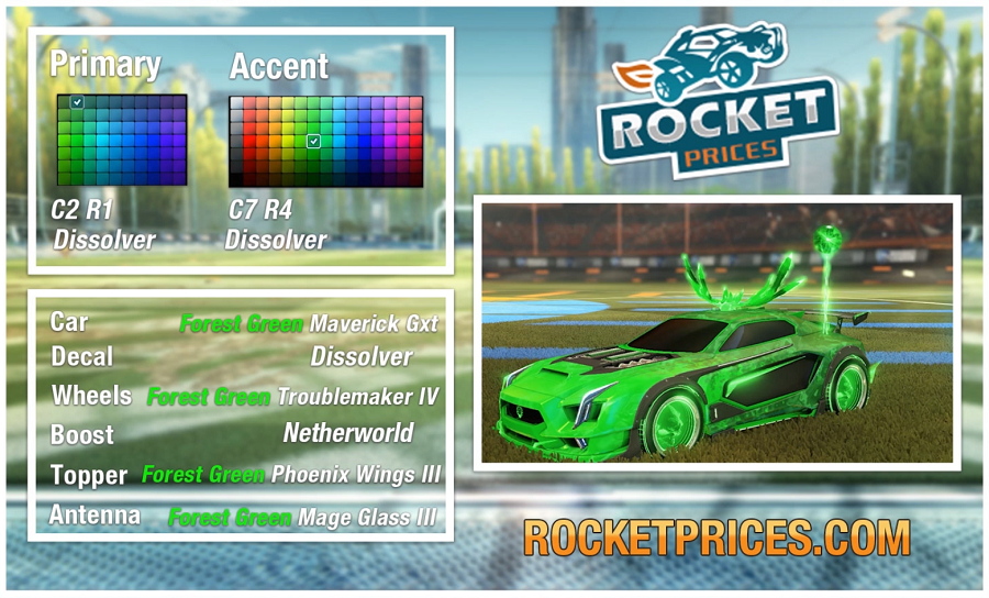 Rocket League Forest Green Maverick GXT Design