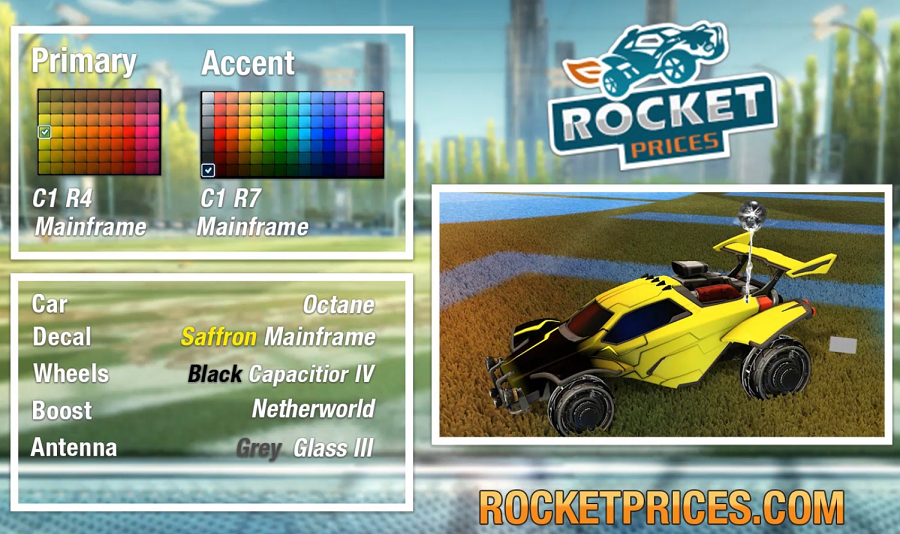 Rocket League Saffron Octane Design