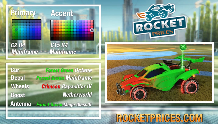 Rocket League Forest Green Octane Design