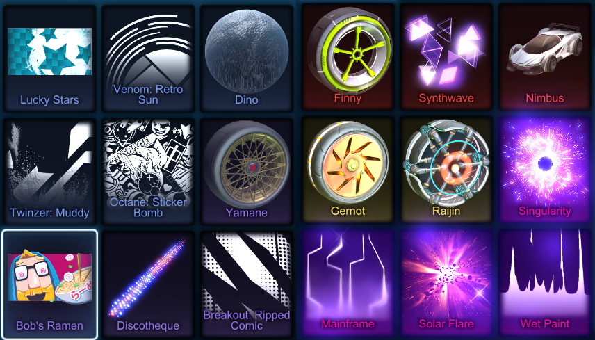 Rocket League Elevation Crate Items