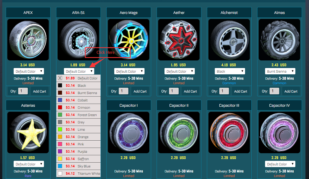 Updated! Easily Check Out Rocket League Items Prices For Different Colors, To Buy!