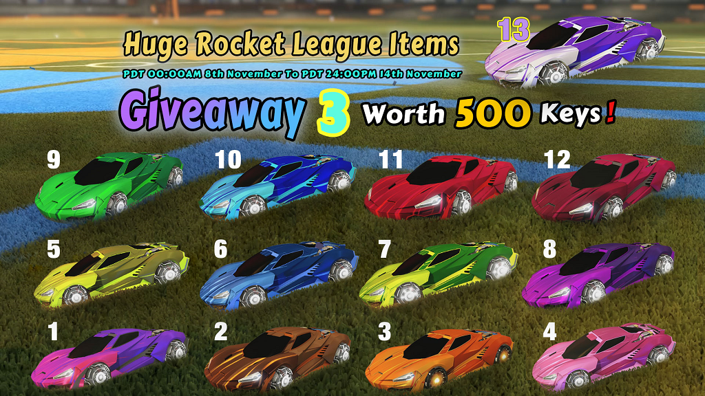 Huge Weekly Giveaway 3, Worth 500 Keys - 13 Painted Rocket League Black Market Wet Paint Decals