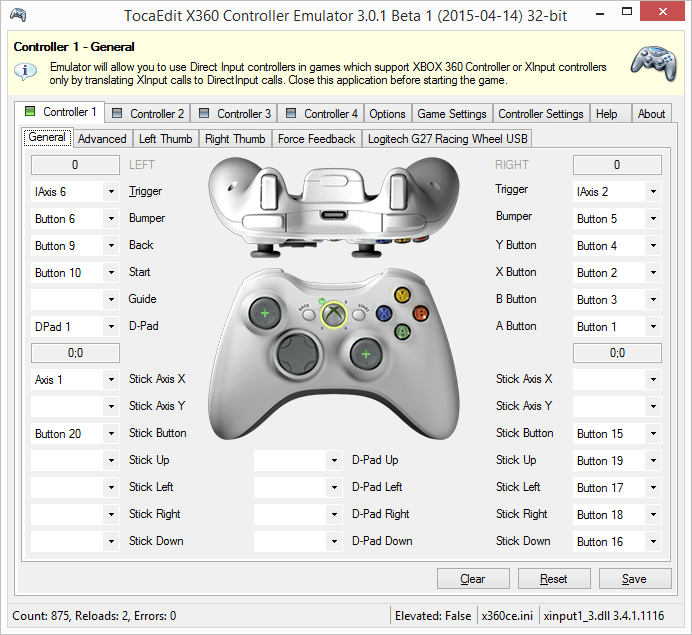 tocaedit xbox 360 controller