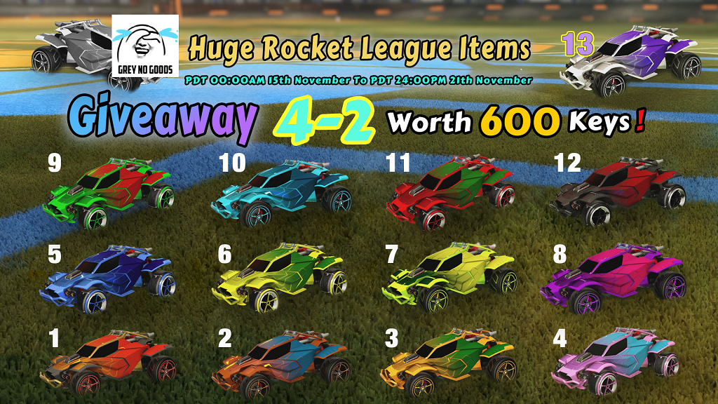 Huge Weekly Giveaway 4-2, Worth 600 Keys - 13 Painted Rocket League Black Market Mainframe Decals