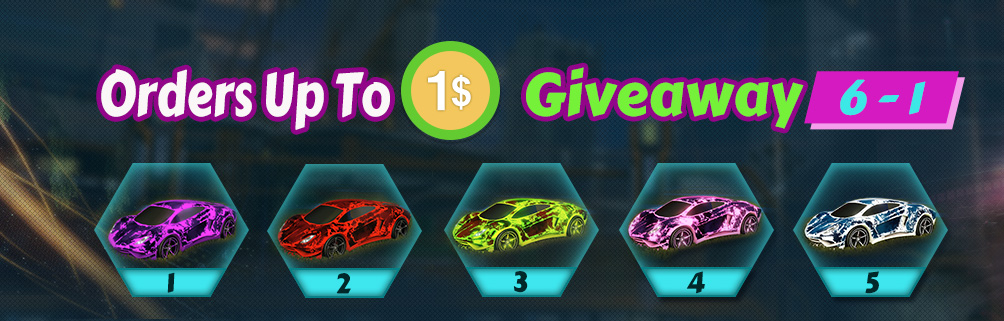 HUGE WEEKLY GIVEAWAY 6-1 - 5 Painted Rocket League Endo Cars Designs 