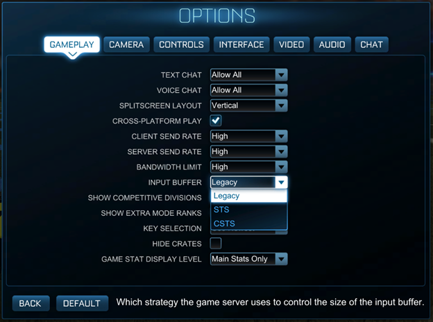 Rocket League Best Input Buffer Settings