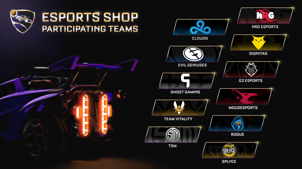 Rocket League Esports Shop - Customization Items For TLCS Teams, Esports Token, Item Prices