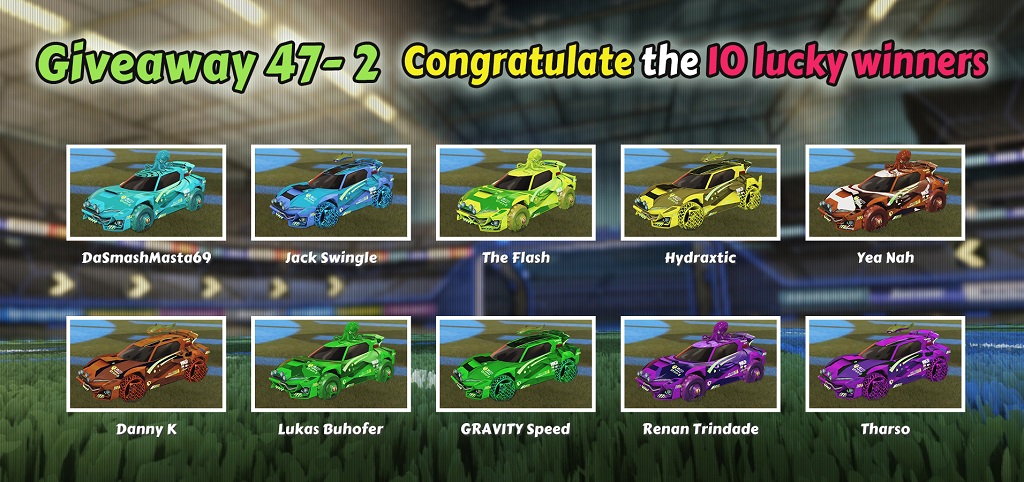 Winners List Of Rocket League Items Weekly Giveaway 47-2 & Guide For Claiming Rewards