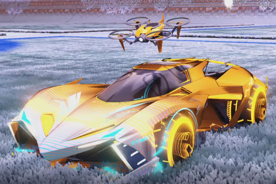 Rocket league Chikara GXT Orange design with Yankii RL,Radiant Gush,Future Shock,Drone III