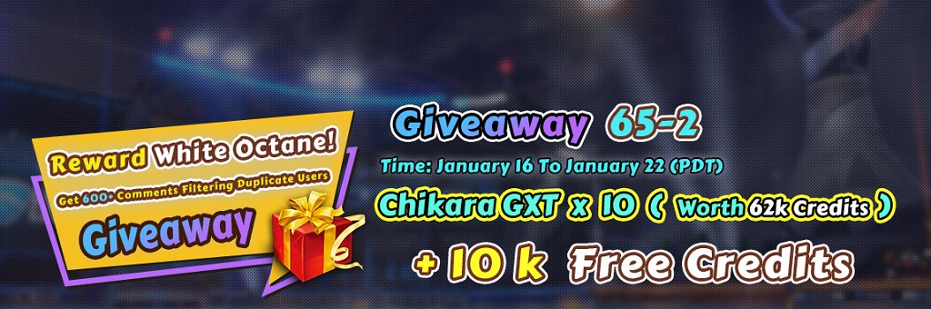 rocketprices giveaway 65-2 - free credits and chikara gxt
