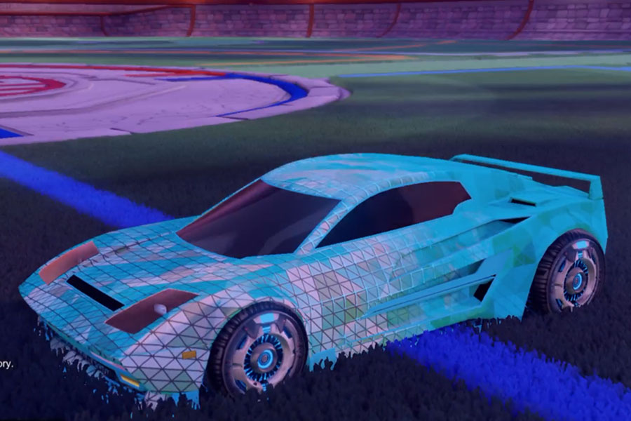 Rocket league Diestro Sky Blue design with Cruxe,Trigon