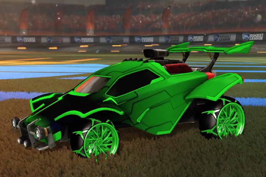 Rocket league Octane Forest Green design with Decopunk,Mainframe