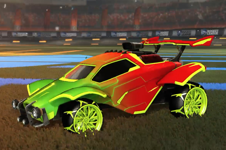 Rocket league Octane Lime design with Decopunk,Mainframe