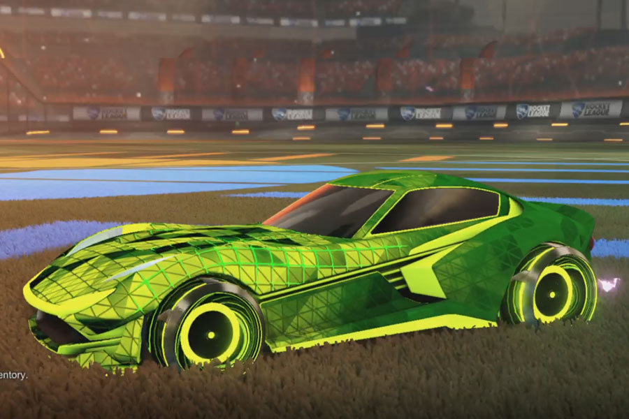 Rocket league Komodo Lime design with Irradiator,Trigon