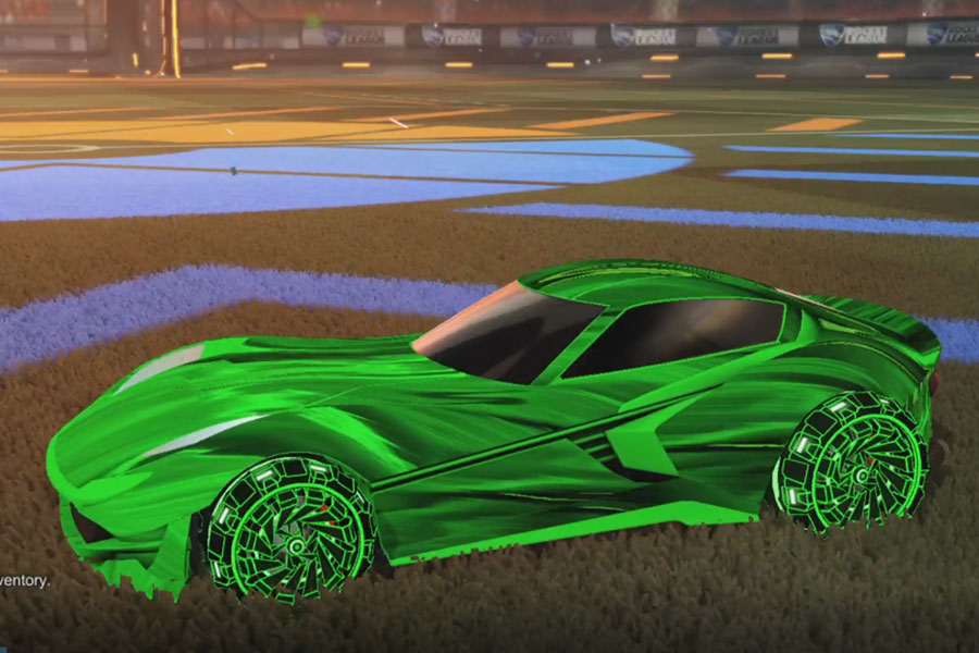 Rocket league Komodo Forest Green design with Z-RO,Tidal Stream