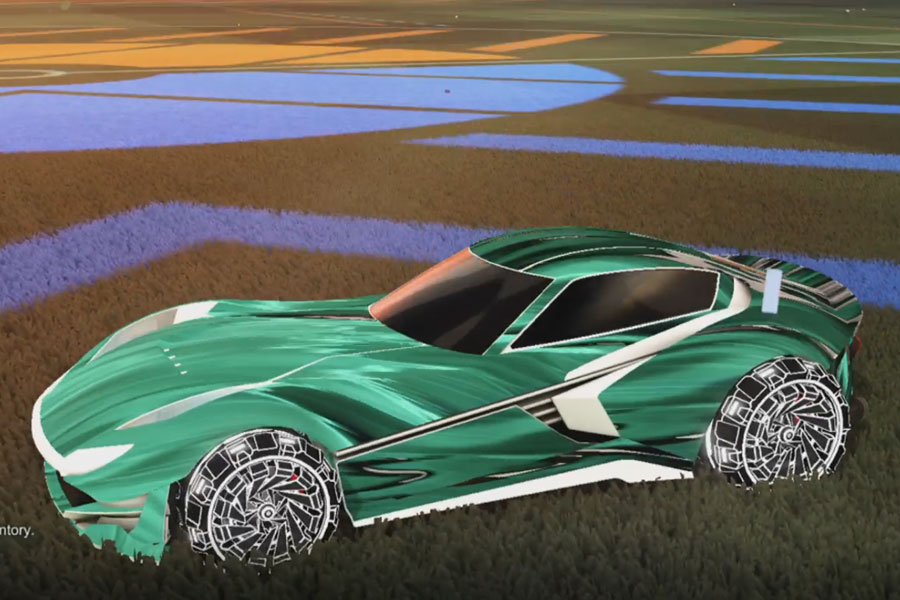 Rocket league Komodo Titanium White design with Z-RO,Tidal Stream