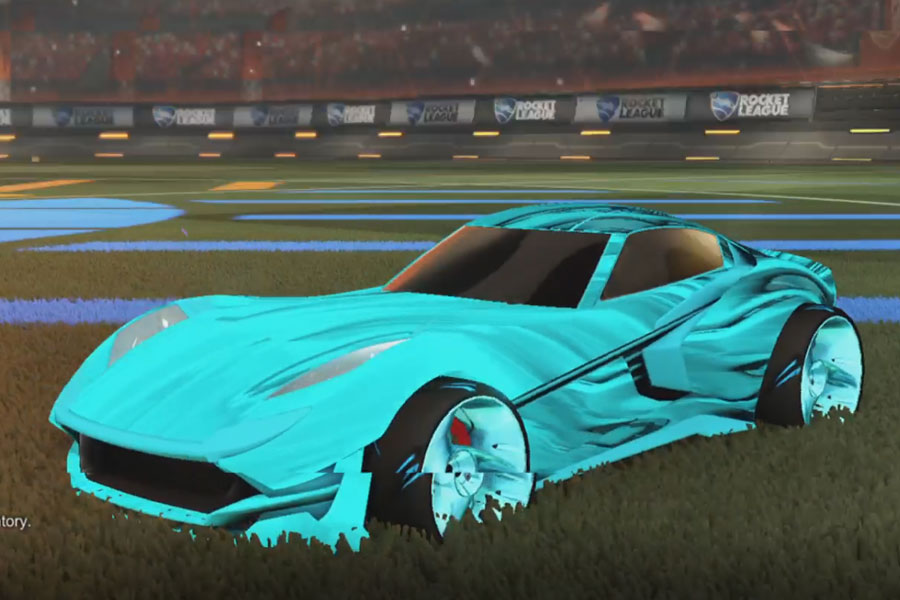 Rocket league Komodo Sky Blue design with TRI-2050,Tidal Stream