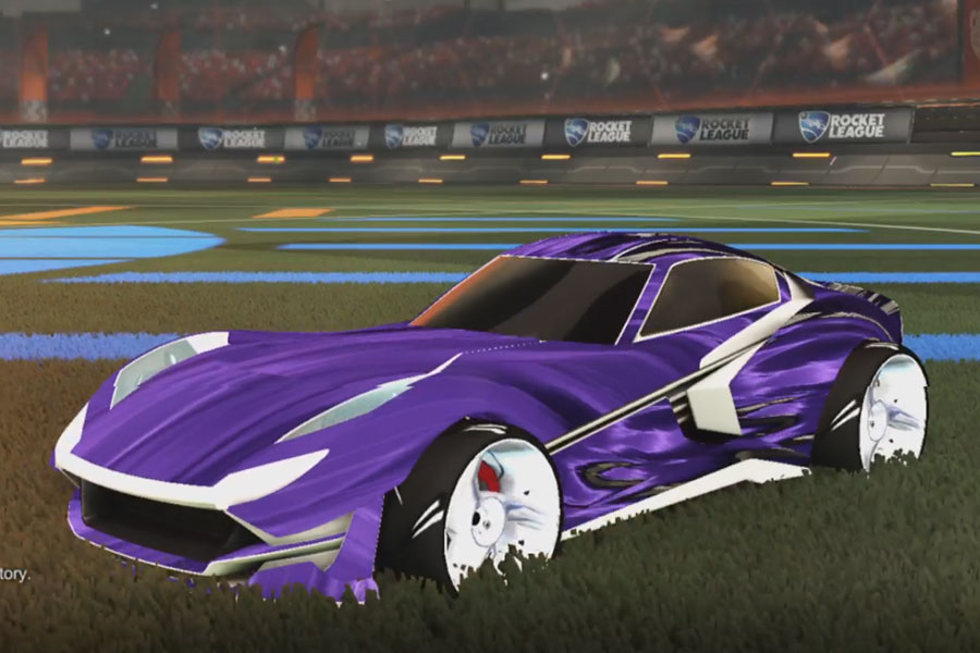 Rocket league Komodo Titanium White design with TRI-2050,Tidal Stream