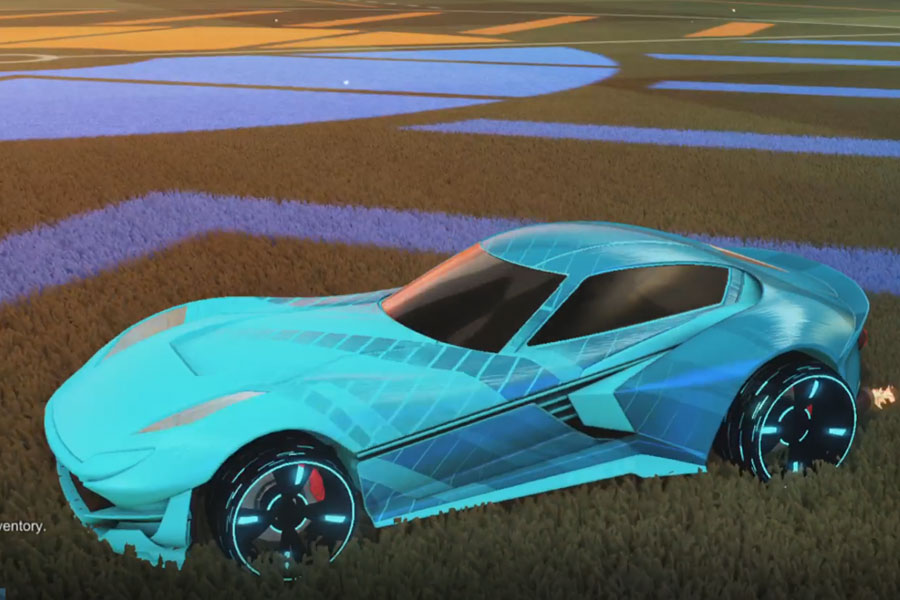 Rocket league Komodo Sky Blue design with Blade Wave,20XX