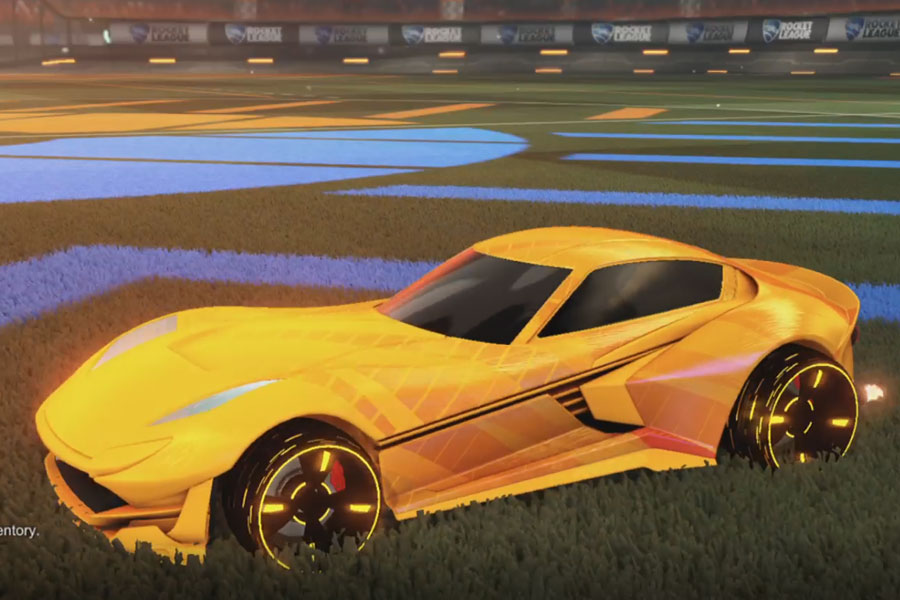 Rocket league Komodo Orange design with Blade Wave,20XX