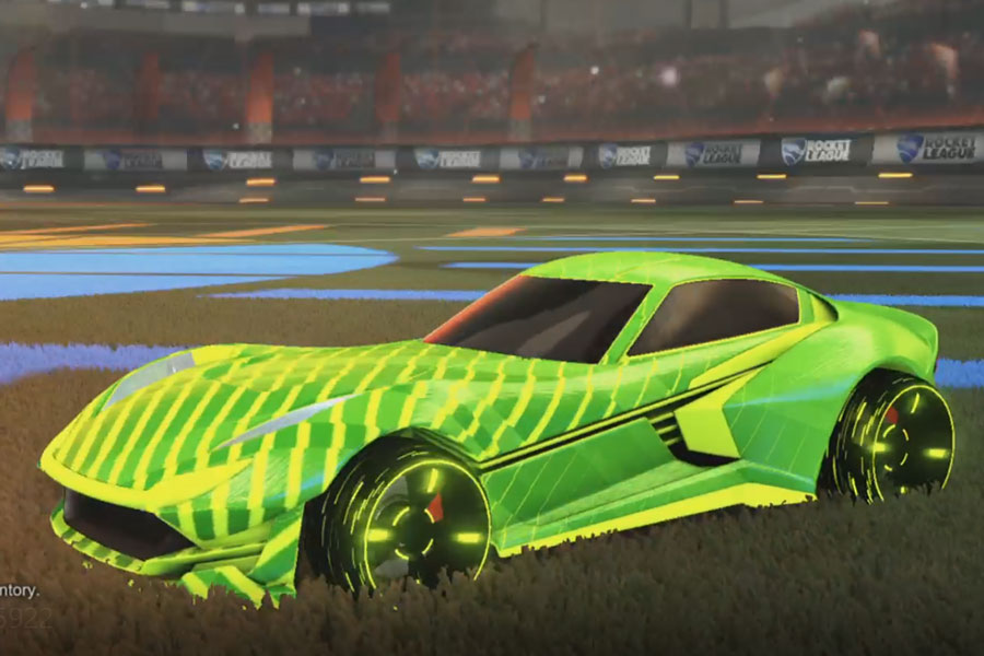 Rocket league Komodo Lime design with Blade Wave,20XX