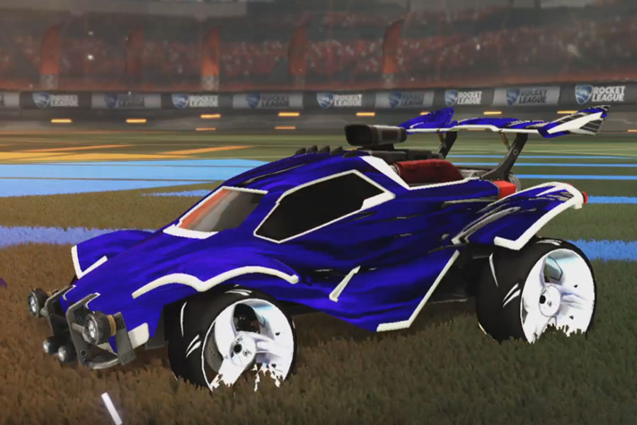 Rocket league Octane Titanium White design with TRI-2050,Tidal Stream