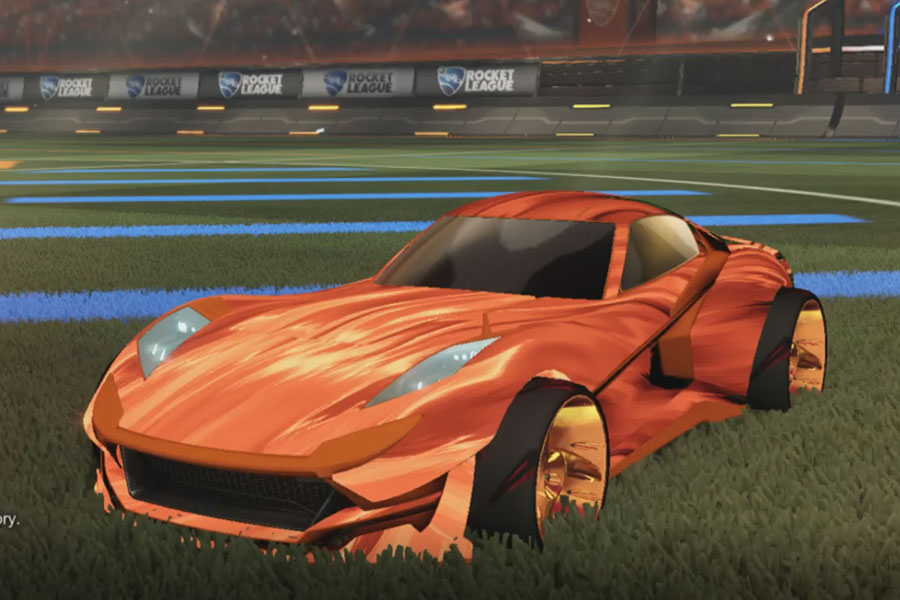 Rocket league Komodo Burnt Sienna design with TRI-2050,Tidal Stream