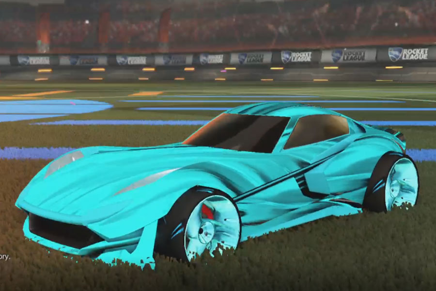 Rocket league Komodo Sky Blue design with TRI-2050,Tidal Stream