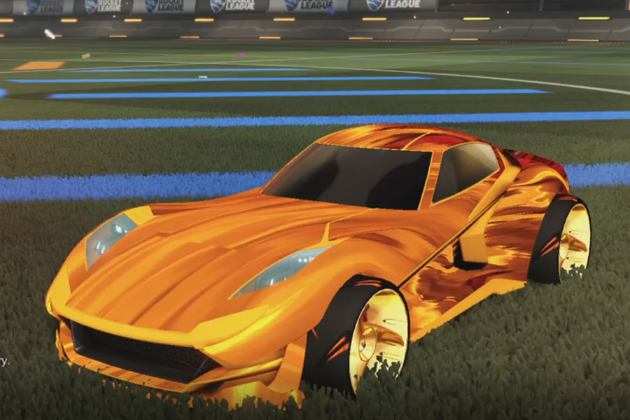 Rocket league Komodo Orange design with TRI-2050,Tidal Stream