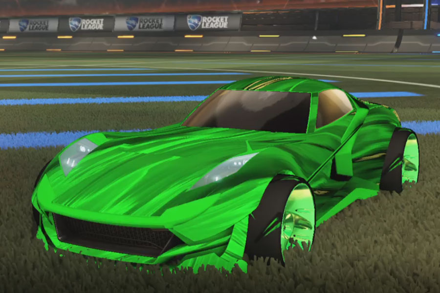 Rocket league Komodo Forest Green design with TRI-2050,Tidal Stream