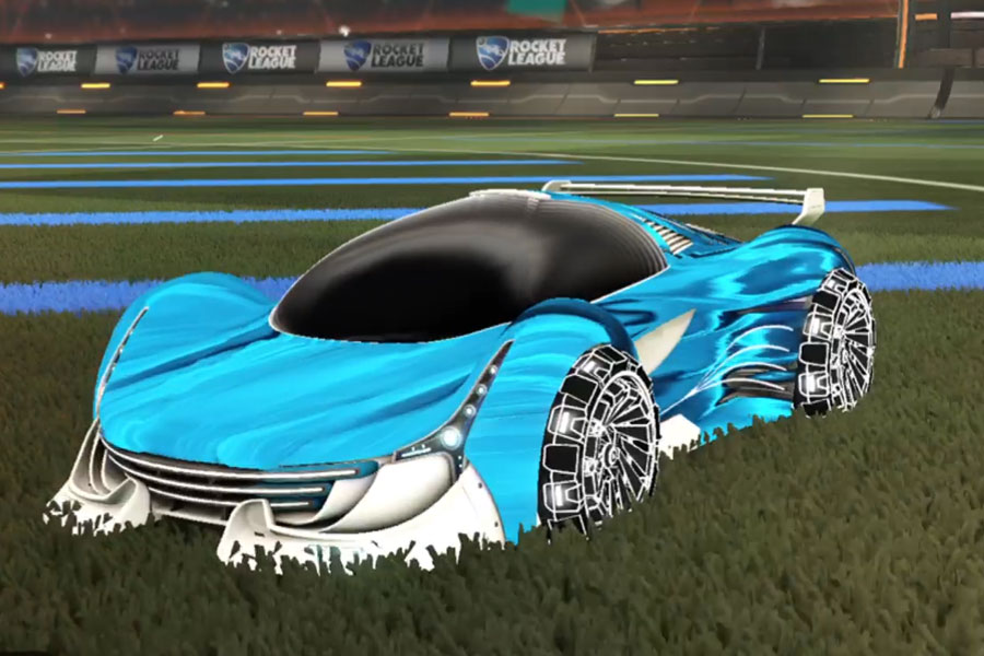 Rocket league Nimbus Titanium White design with Z-RO,Tidal Stream