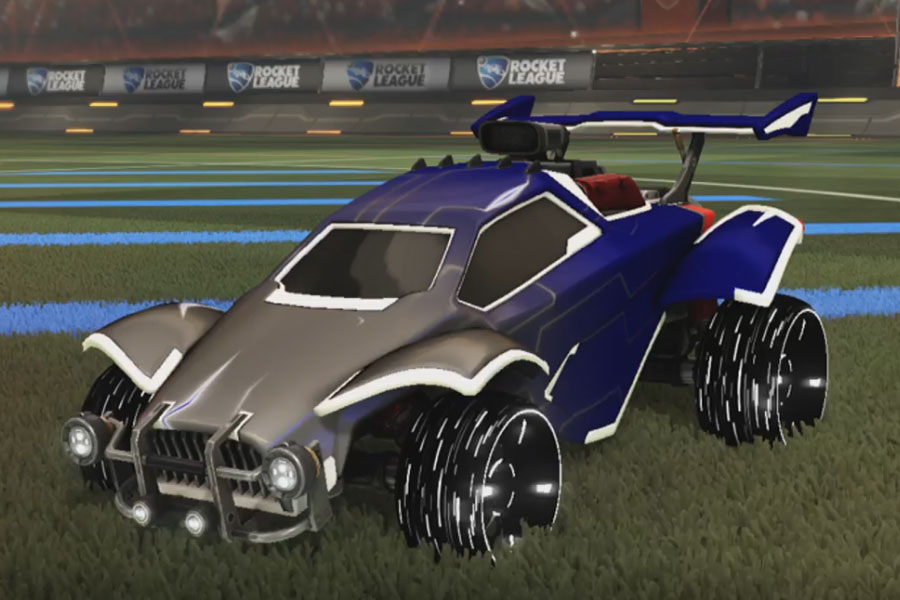 Rocket league Octane Titanium White design with Blade Wave,Mainframe