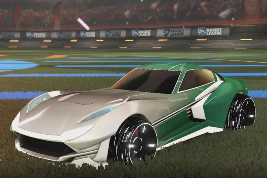 Rocket league Komodo Titanium White design with Blade Wave,Mainframe