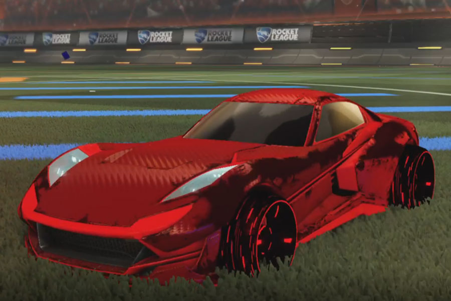 Rocket league Komodo Crimson design with Blade Wave,Heatwave