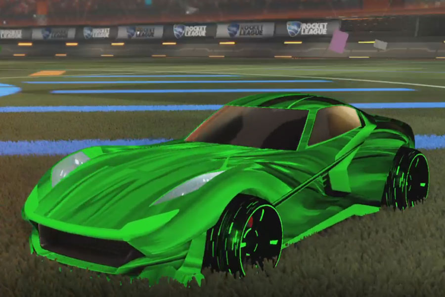 Rocket league Komodo Forest Green design with Blade Wave,Tidal Stream