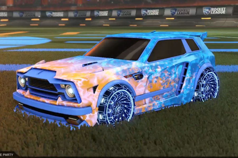 Rocket league Fennec Cobalt design with Z-RO,Dissolver