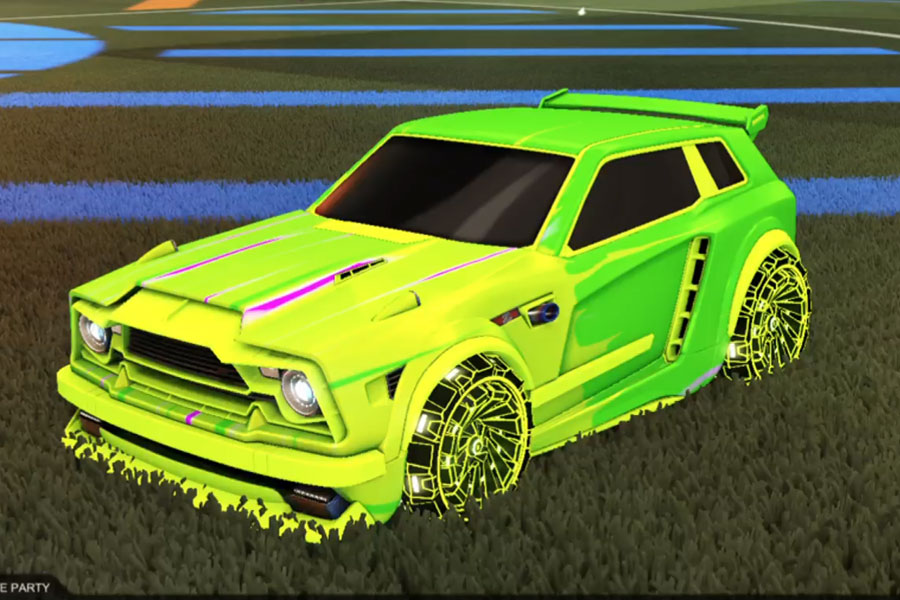 Rocket league Fennec Lime design with Z-RO,Wet Paint