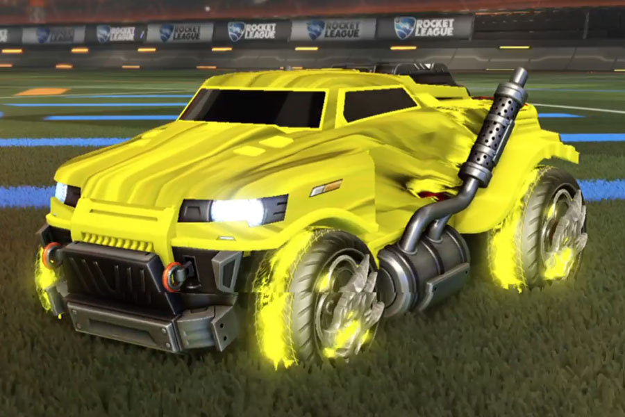 Rocket league Road Hog Saffron design with Draco,Tidal Stream