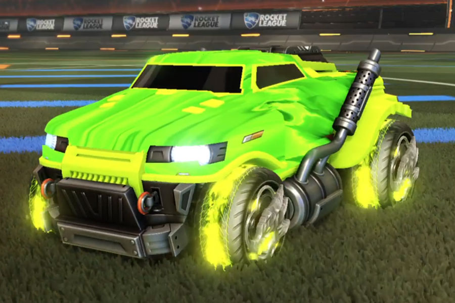 Rocket league Road Hog Lime design with Draco,Tidal Stream