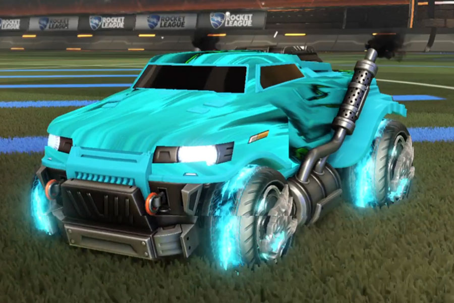 Rocket league Road Hog Sky Blue design with Draco,Tidal Stream