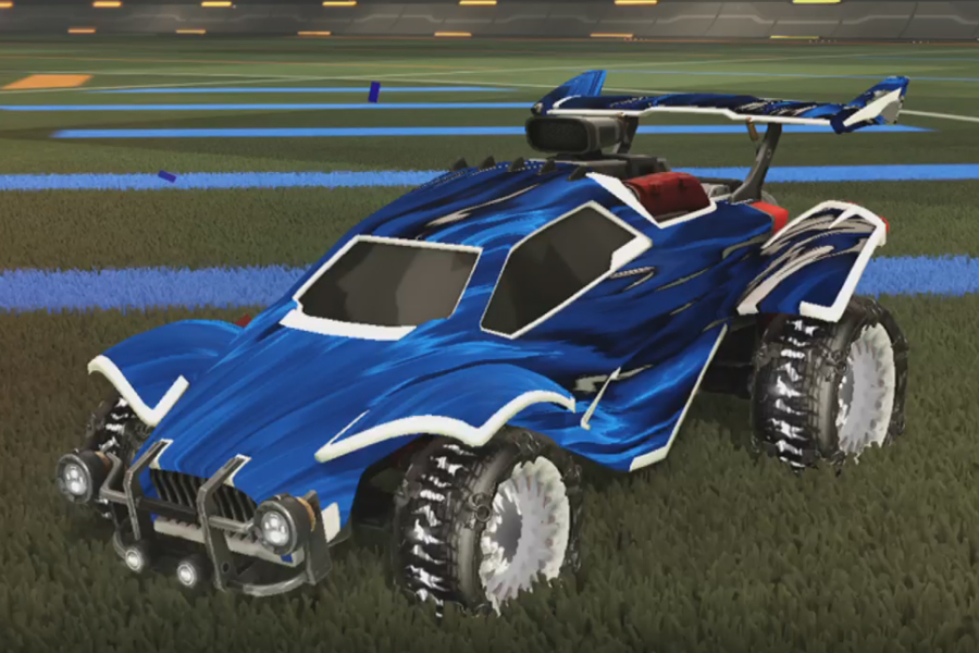 Rocket league Octane Titanium White design with Madness II,Tidal Stream