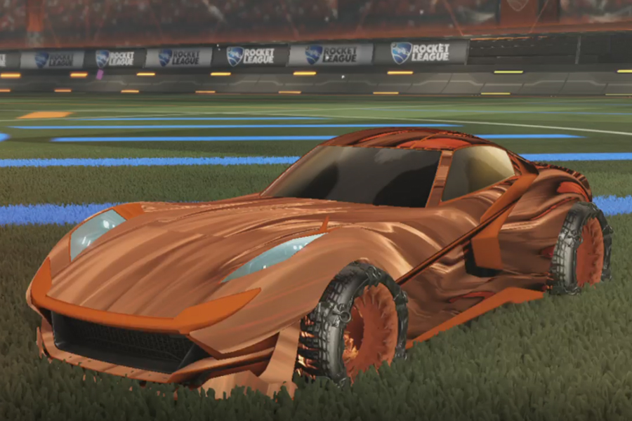 Rocket league Komodo Burnt Sienna design with Madness II,Tidal Stream