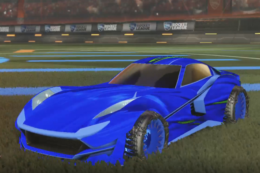 Rocket league Komodo Cobalt design with Madness II,Tidal Stream