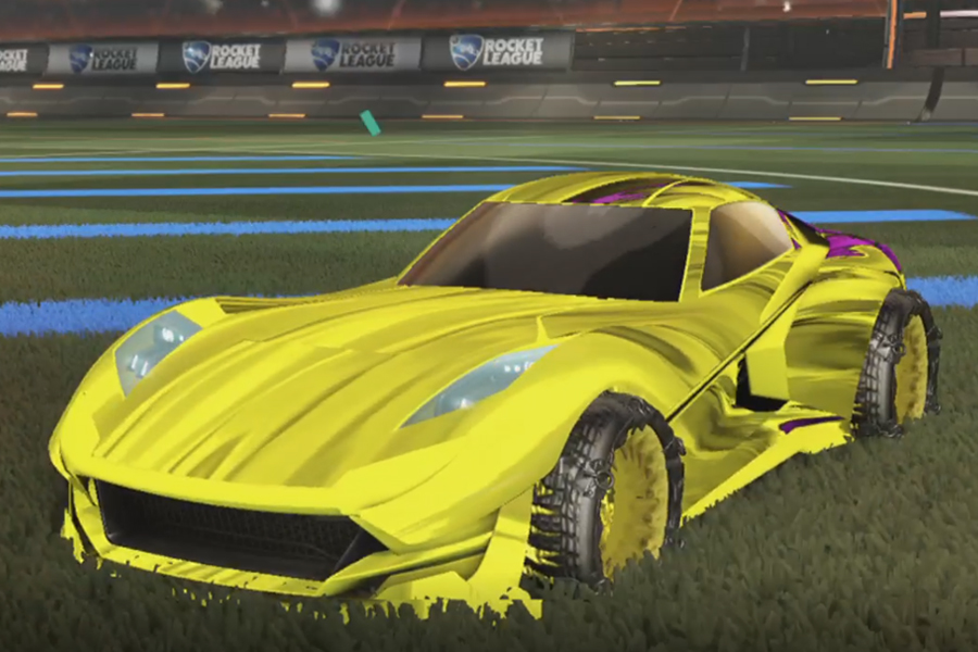 Rocket league Komodo Saffron design with Madness II,Tidal Stream